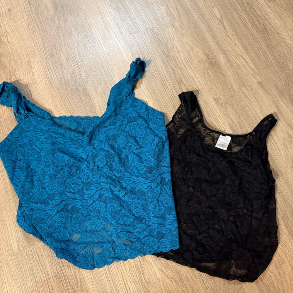 ⭐ Lace Tank Tops - Blue and Black⭐